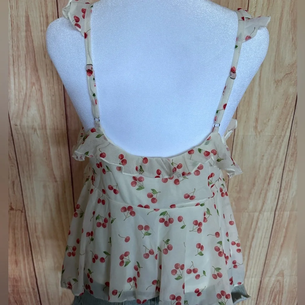 Cherry Print Ruffle Top - Picture 3 of 3